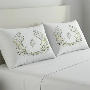 %100 Organik Pamuk Desenli 2’li Yastık Kılıfı