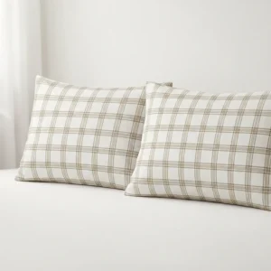 %100 Organik Pamuk Desenli 2’li Yastık Kılıfı